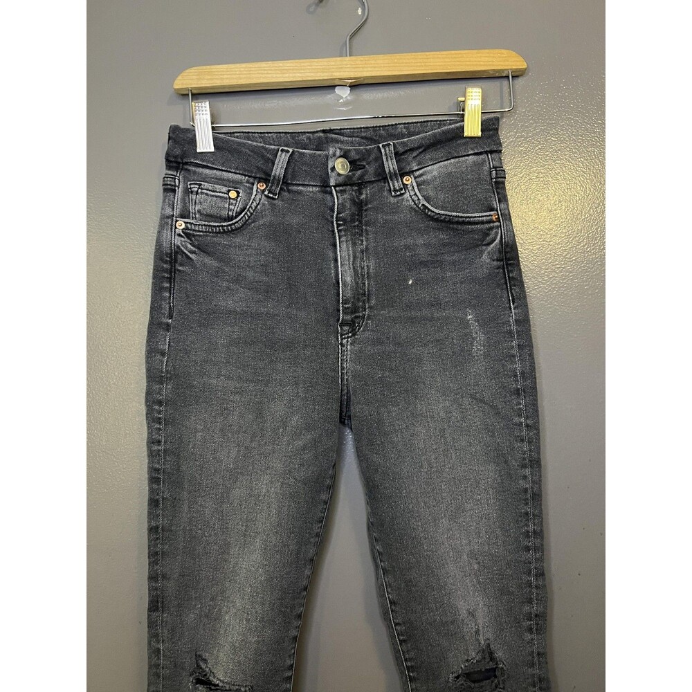 &DENIM Super Skinny Jeans Womens 4 Gray High Rise Distressed Stretch Denim